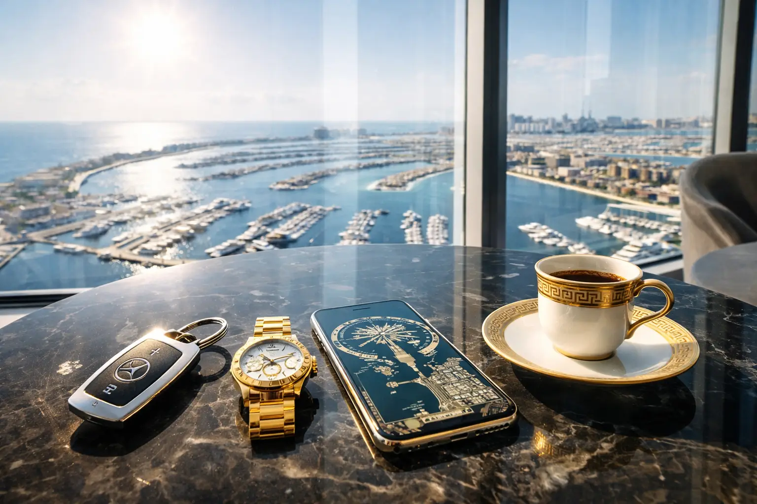 Dubai'de anahtar ve tatil odaklı kiralama sahnesi